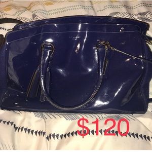 Authentic Coach Navy Blue Patent legacy satchel
